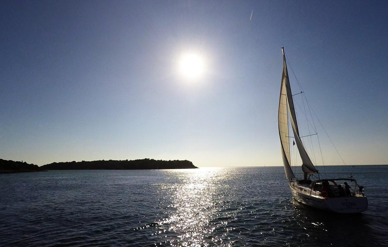 1332x850 Wallpaper sea, the way, coast, morning, yacht, sails, sailing yacht in charter image for desktop, section пейзажи