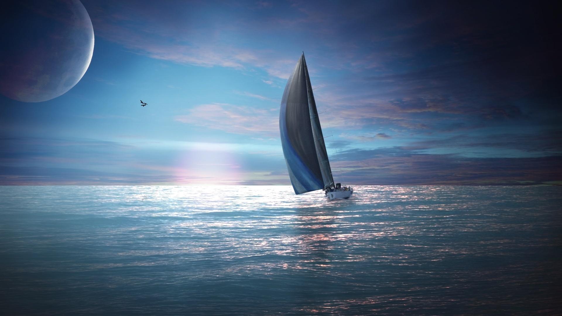 1920x1080 Sailing Boat Wallpaper