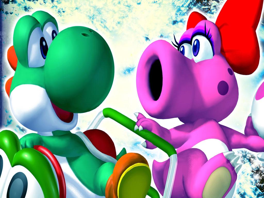 1024x768 Yoshi and Birdo Mario Kart Double Dash