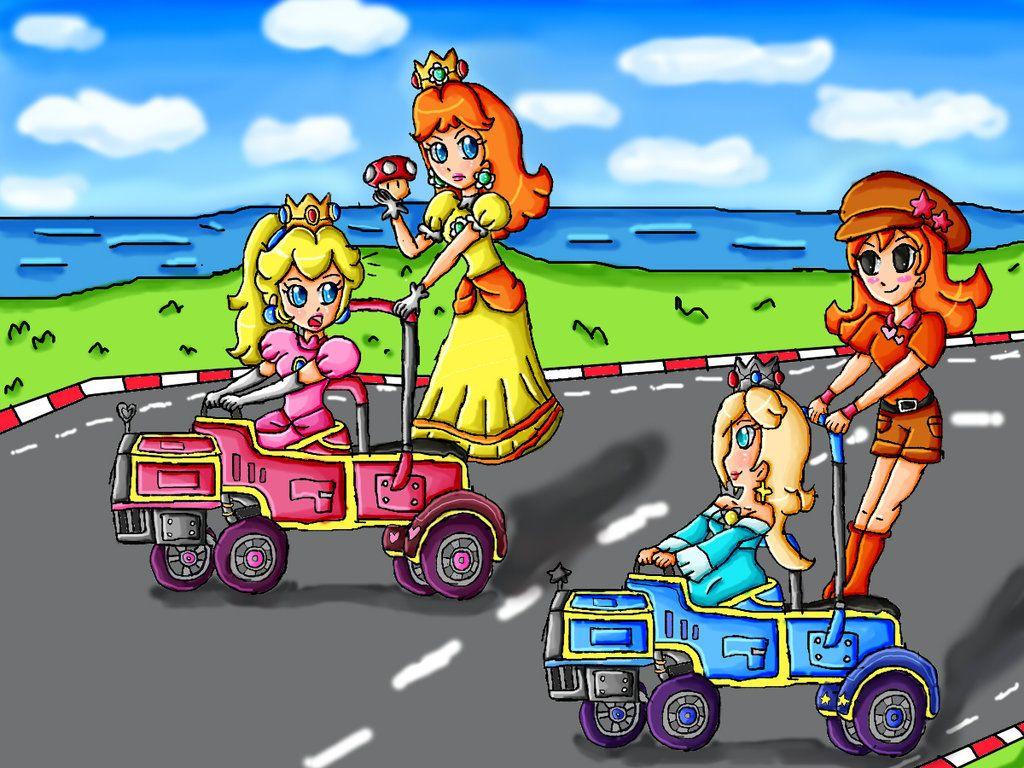 1024x768 rosalina and mona in Mario Kart Double Dash?. Mario kart, Super mario princess, Mario