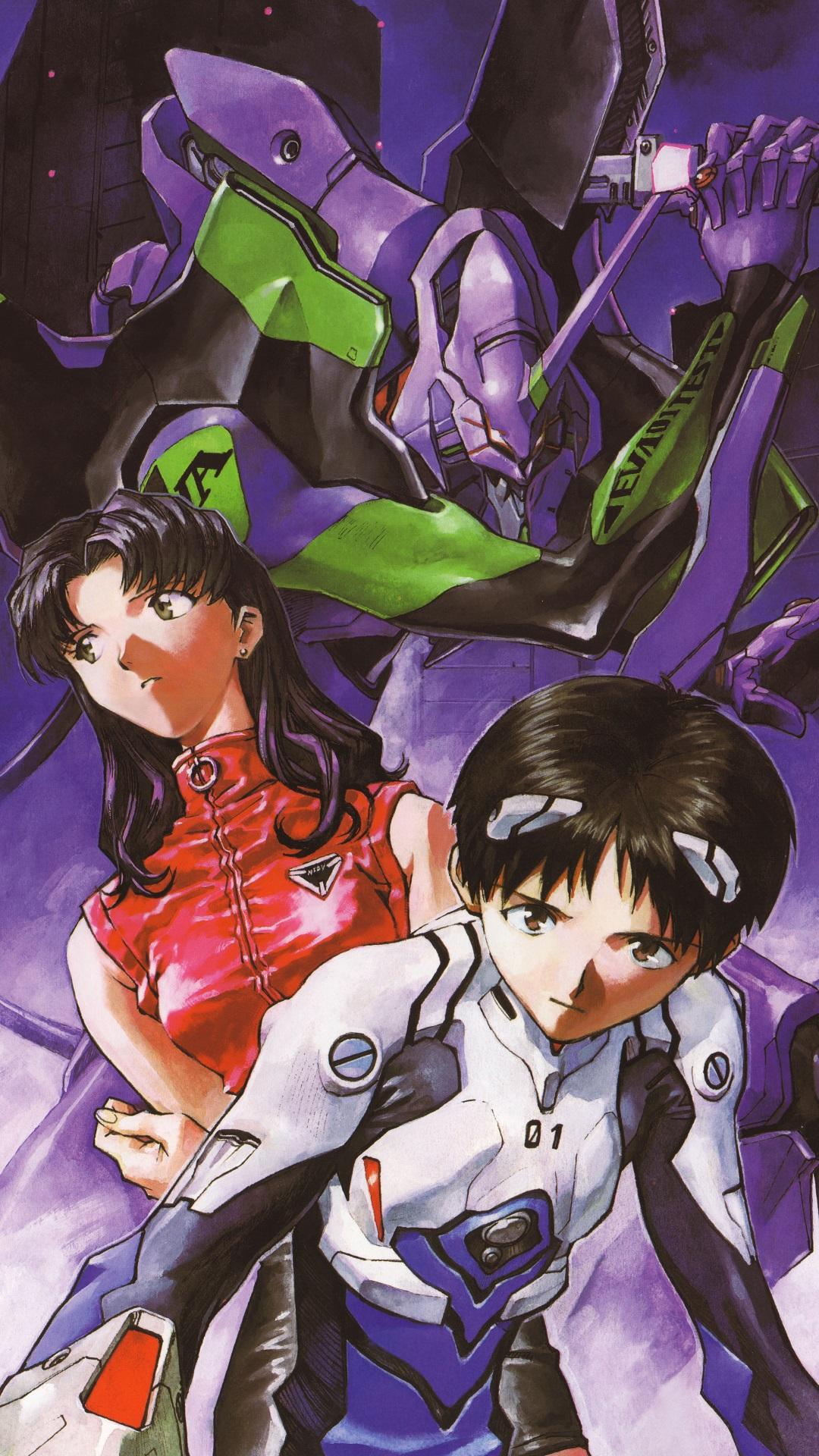 1080x1920 Neon Genesis Evangelion Misato Katsuragi Shinji Ikari.Samsung Galaxy Note 3 wallpaper 1080×1920