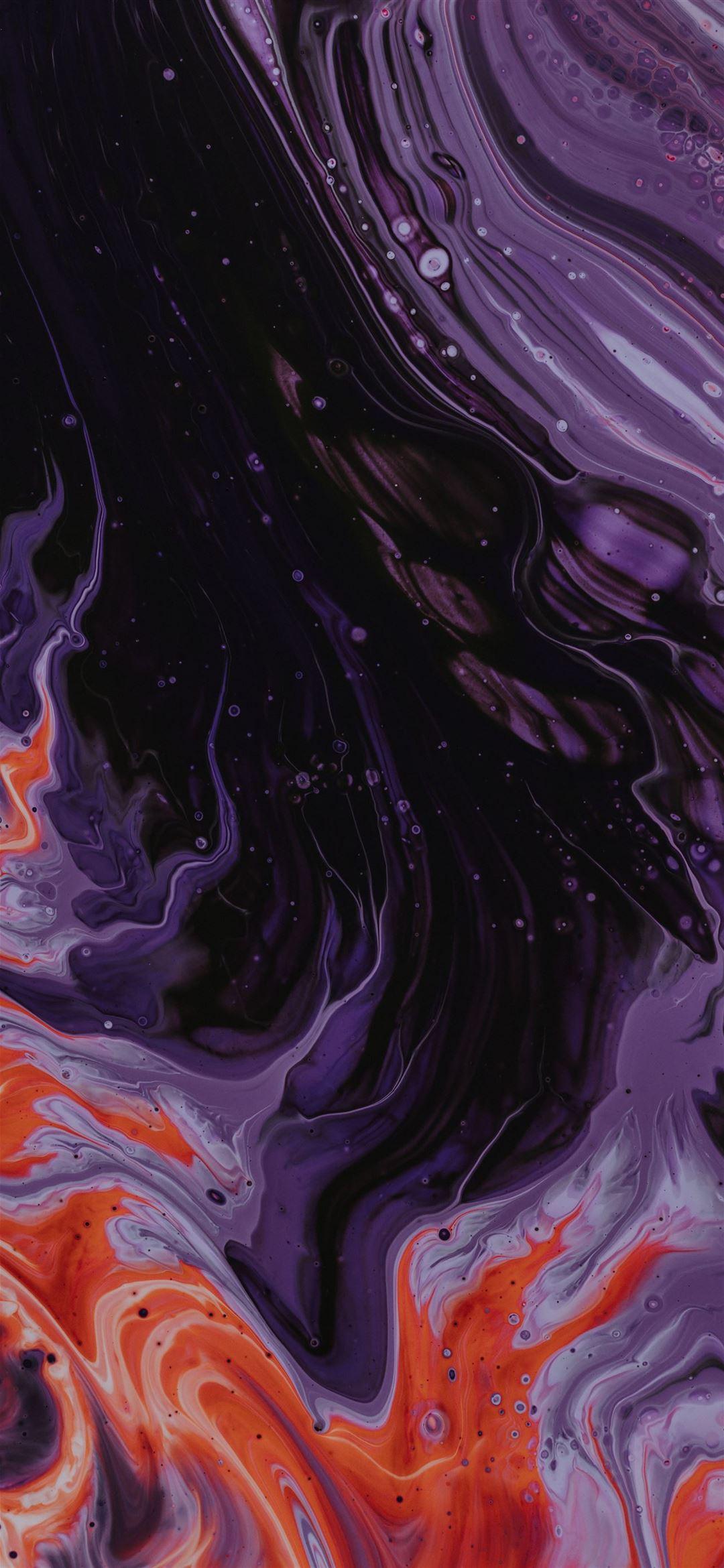 1080x2340 purple black and orange abstract paintin iPhone 12 Wallpaper Free Download