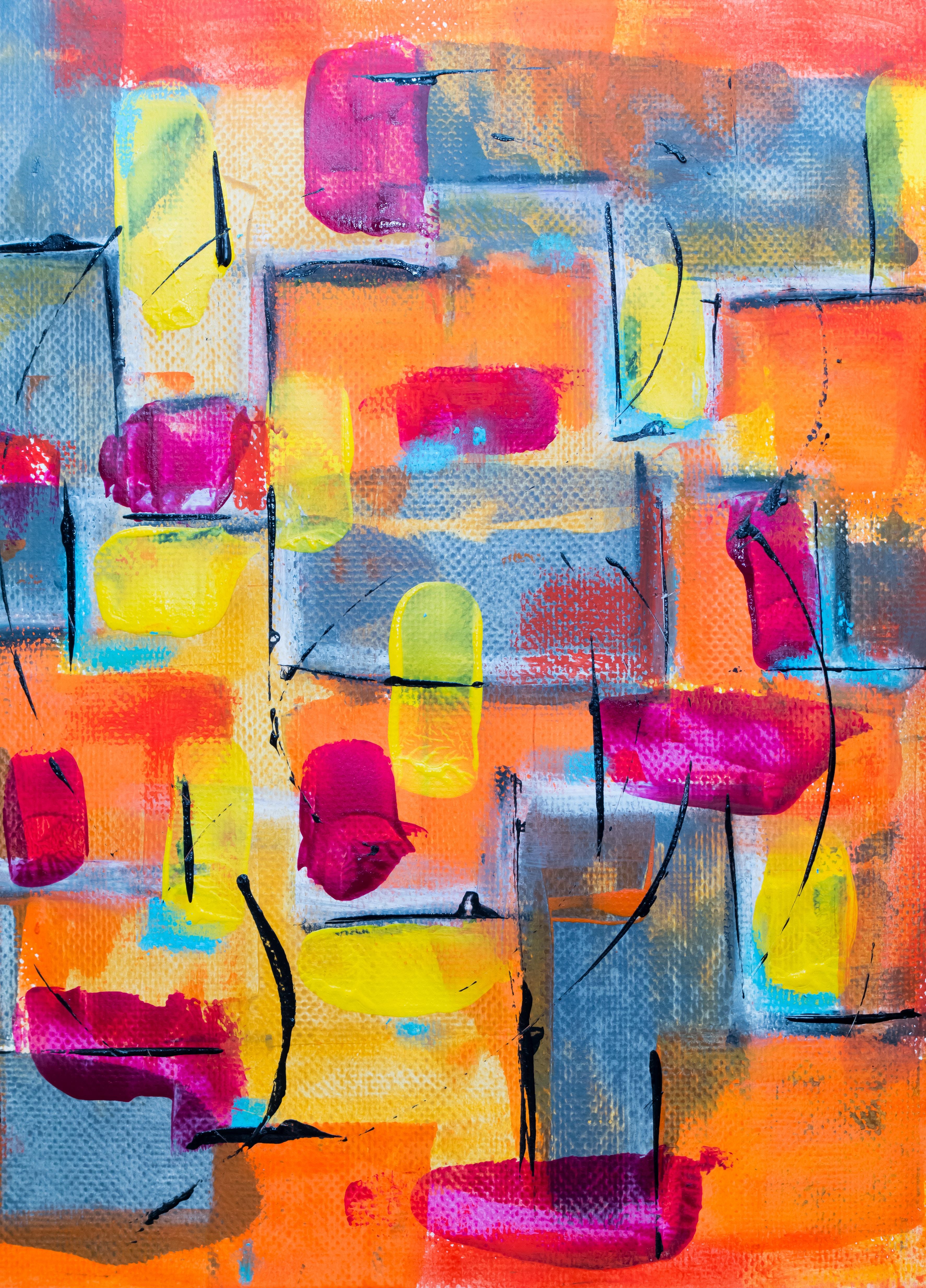 3547x4931 Download wallpaper 3547x4931 paint, canvas, stains, colorful, abstract, chaotic HD background