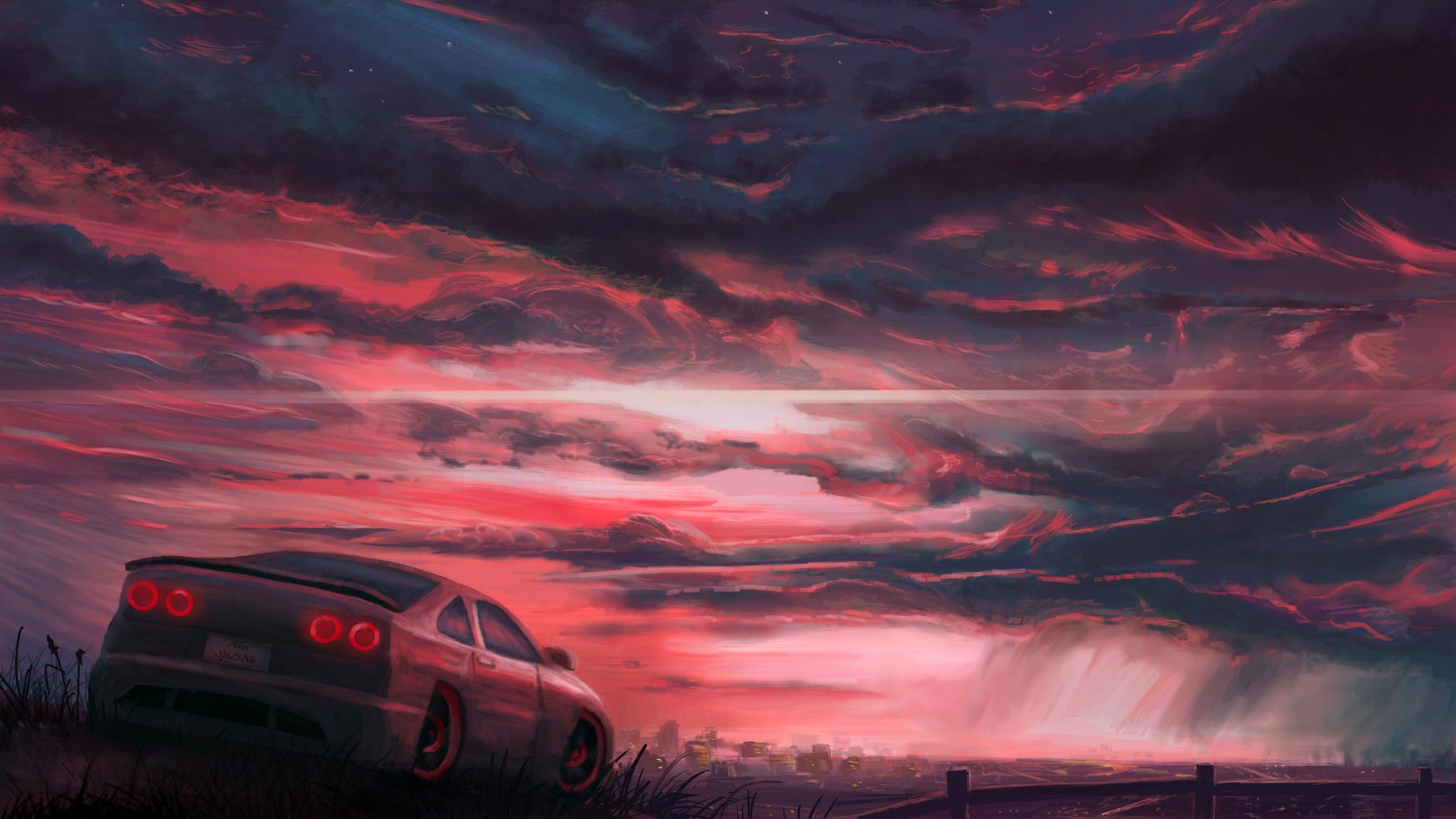 2048x1152 Rainy Sunset Car Ride 4k 2048x1152 Resolution HD 4k Wallpaper, Image, Background, Photo and Picture