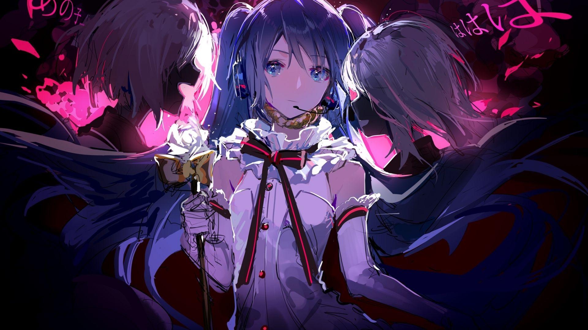 1920x1080 Dark Girl Hair Dark Girl Anime Wallpaper
