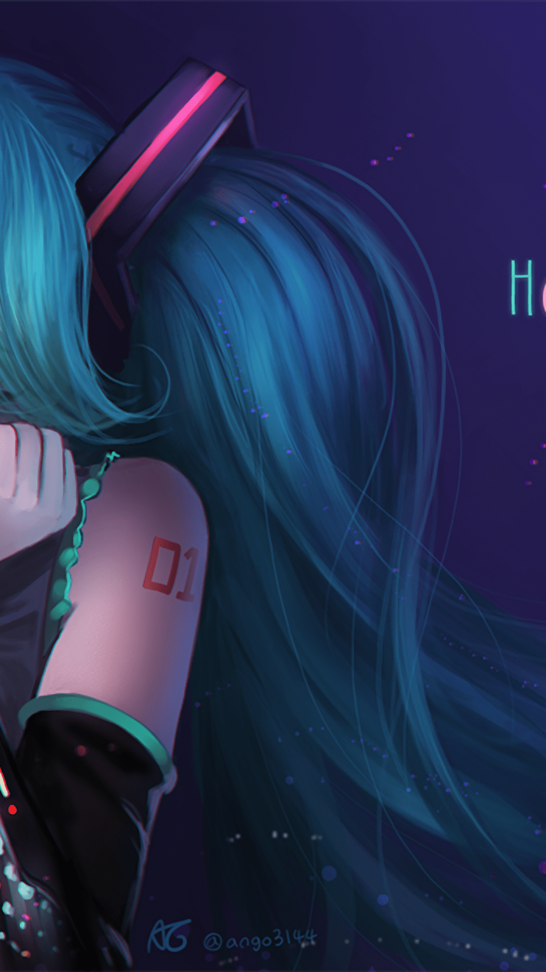 1080x1920 Hatsune Miku, Semi Realistic, Headphones, Twintails, Miku Wallpaper iPhone