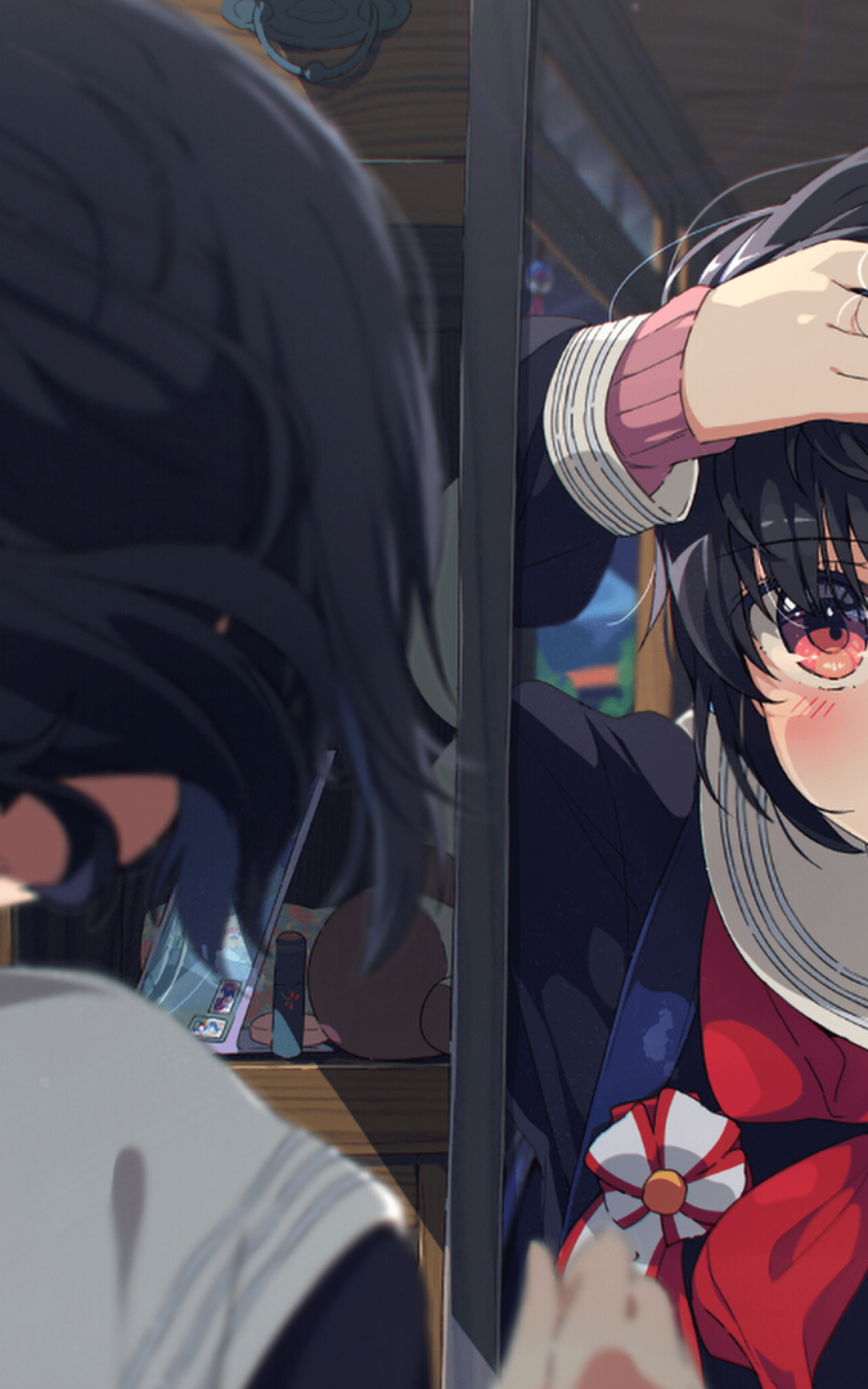 1600x2560 Download 1600x2560 Anime Girl, School Uniform, Loli, Mirror, Cute, Blushes Wallpaper for Google Nexus 10