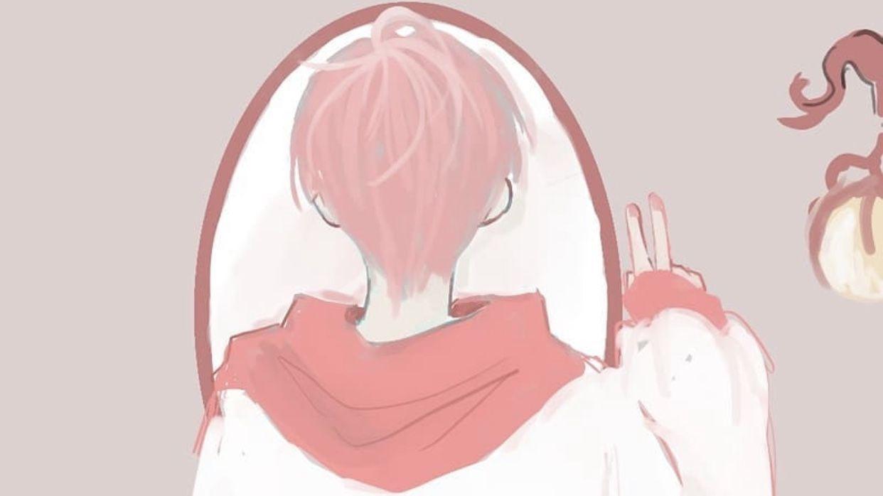 1242x698 Pink Anime Boy Desktop Wallpaper