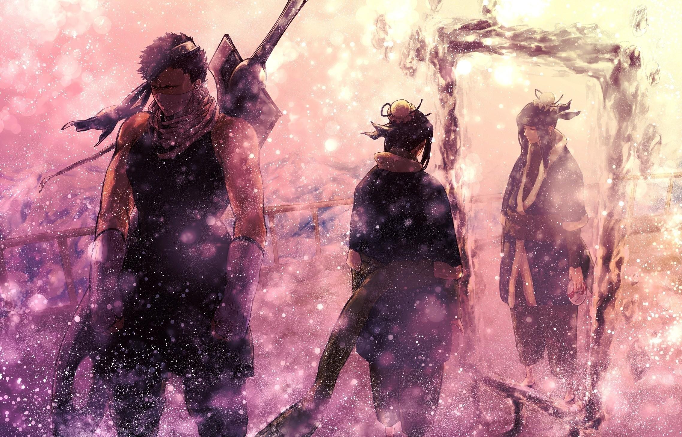 2276x1460 #Naruto Shippuuden, #winter, #anime, #mirror, #Momochi Zabuza, #snow, #Haku, #bokeh, wallpaper. Mocah HD Wallpaper