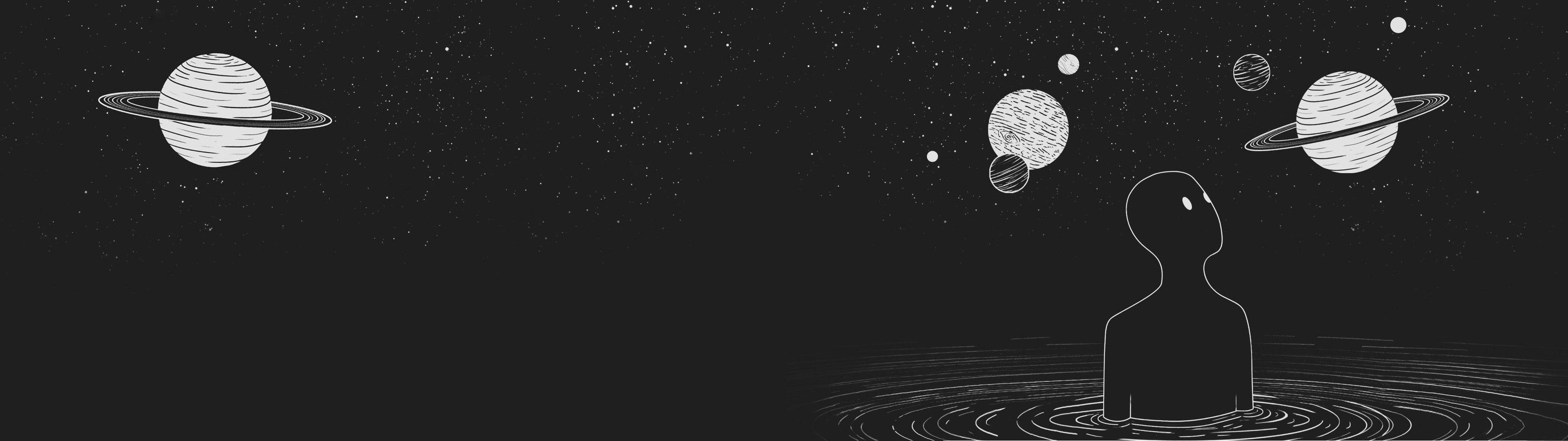 3840x1080 abstract #minimalism #space #planet #surreal space art #monochrome K # wallpaper #hdwallpaper #desktop. Space art, 3840x1080 wallpaper, Wallpaper