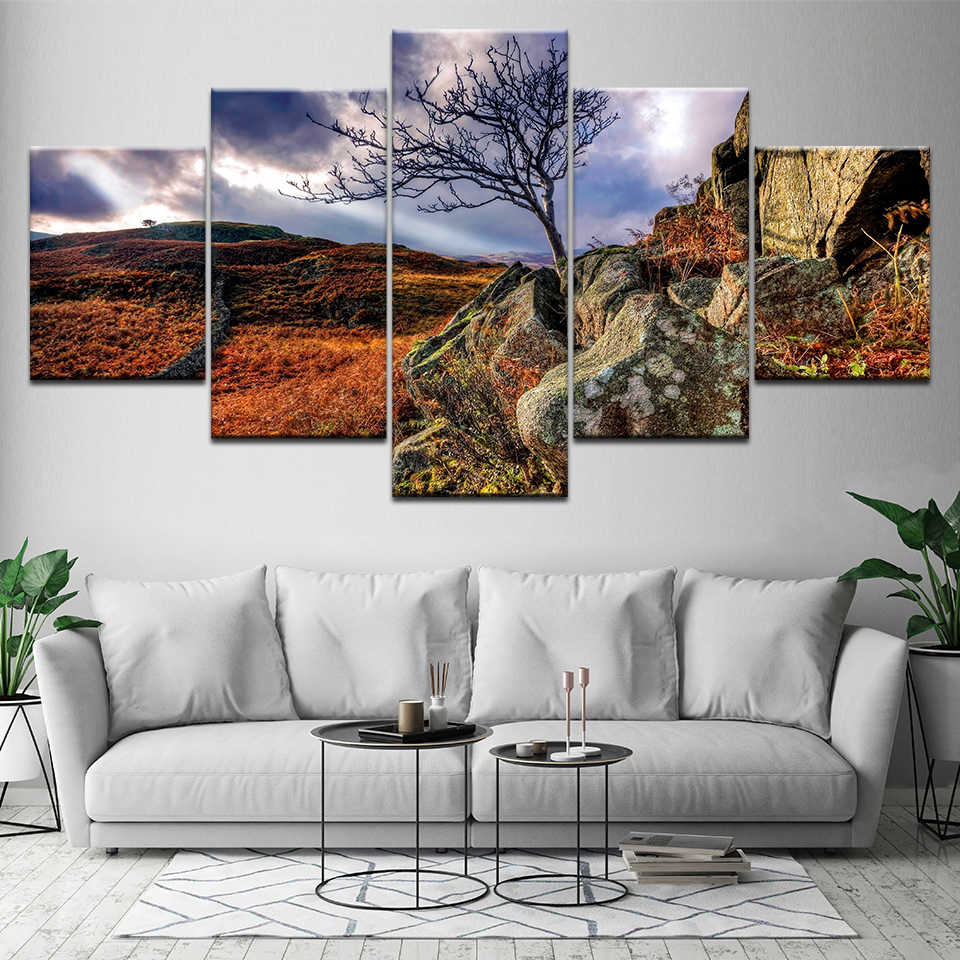 960x960 Rocky summer landscape 5 Piece HD Wallpaper Art Canvas Print modern Poster Modular art painting for Living Room Home Decor. Painting & Calligraphy