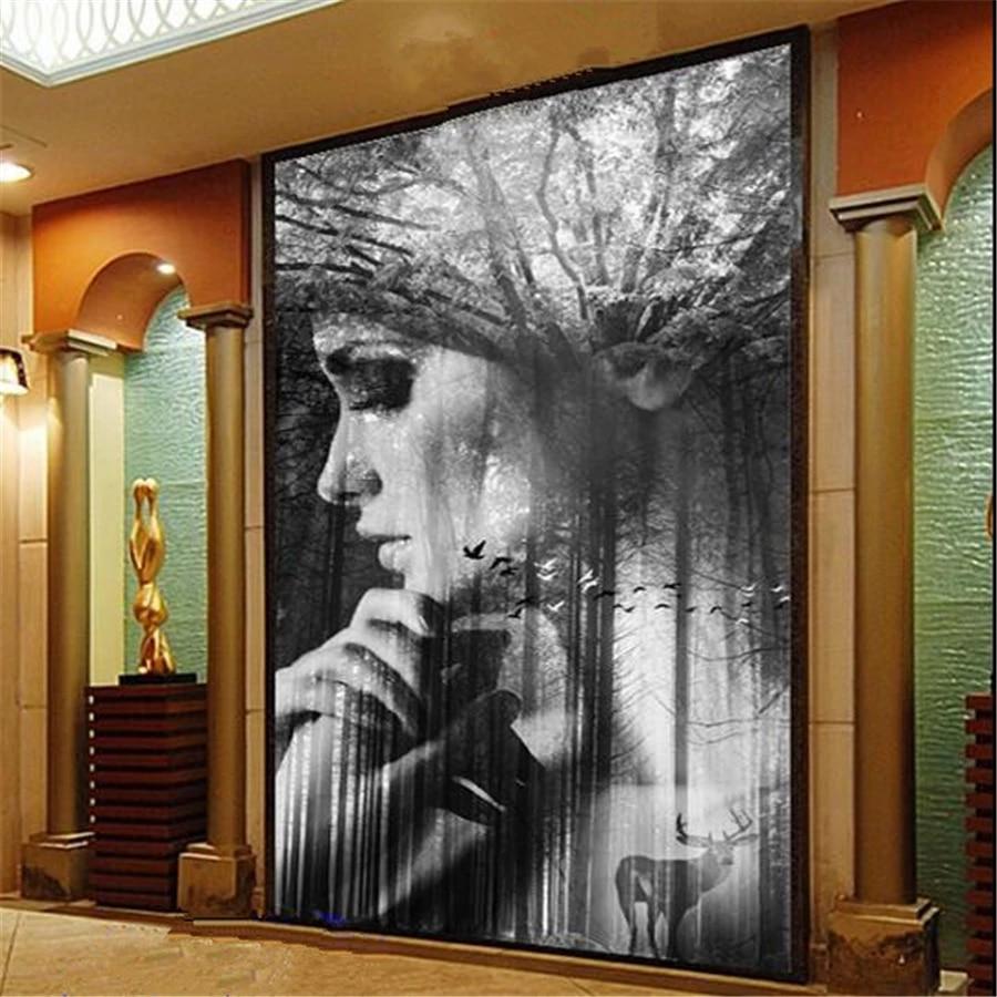 900x900 wellyu Custom wallpaper 3D photo murals surreal abstract character background entrance painting Hotel wallpaper for walls 3 d. Wallpaper