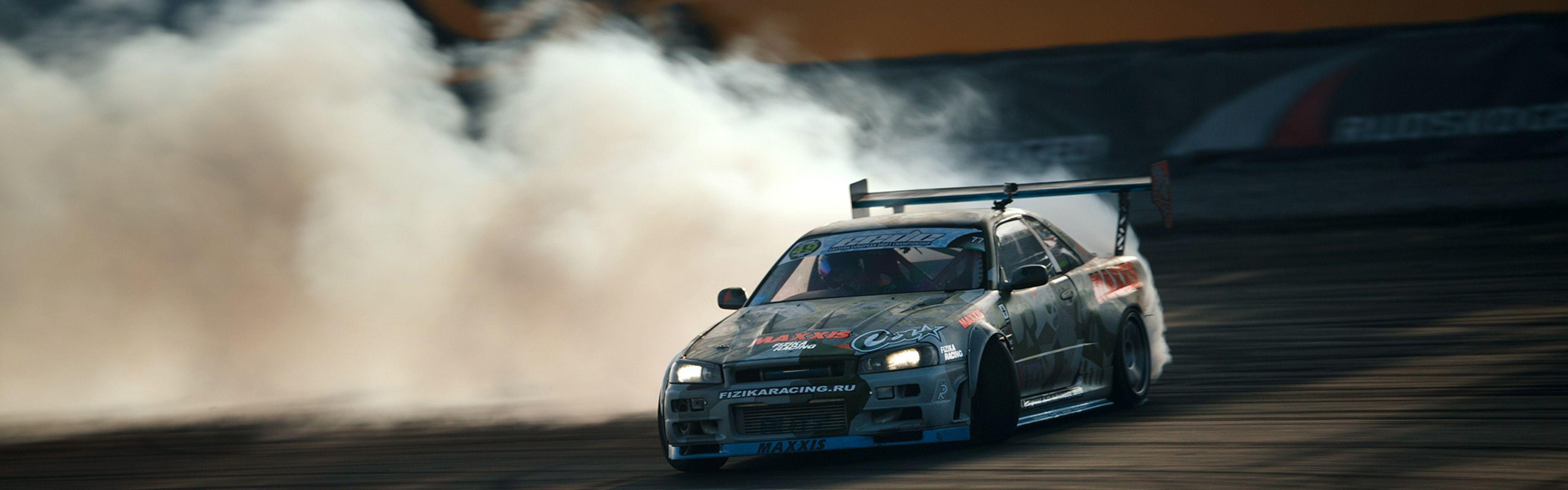 3840x1200 GTR Drift Wallpaper