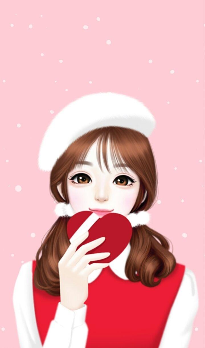 720x1221 Korean Beautiful Korean Stylish Girl Cartoon Wallpaper