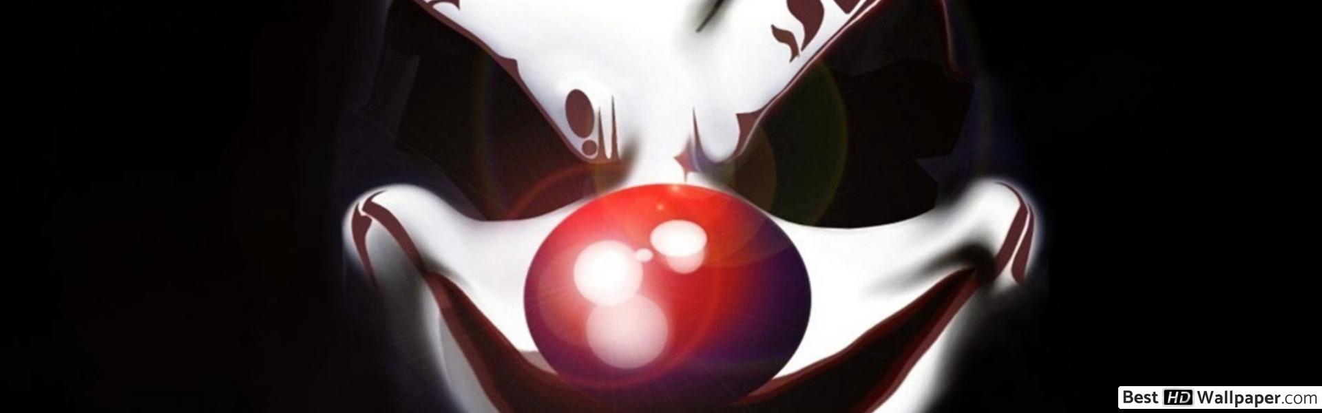 1920x600 Scary clown face HD wallpaper download