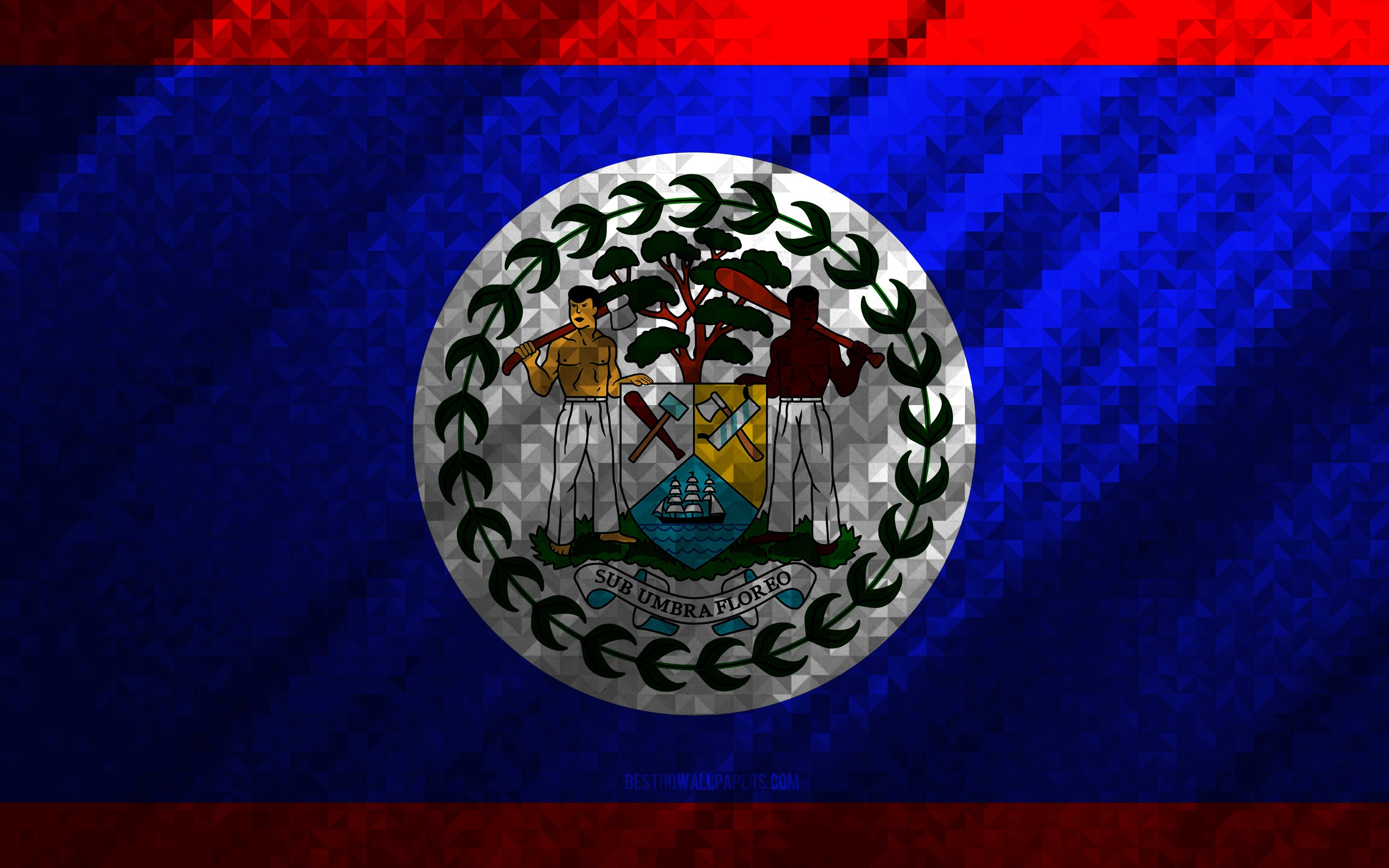 2880x1800 Download wallpaper Flag of Belize, multicolored abstraction, Belize mosaic flag, Belize, mosaic art, Belize flag for desktop with resolution 2880x1800. High Quality HD picture wallpaper