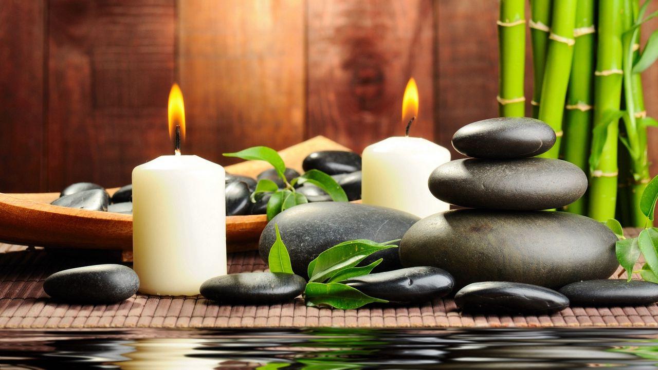 1280x720 Wallpaper stones, candles, aromatherapy, spa, water, bamboo, massage hd, picture, image