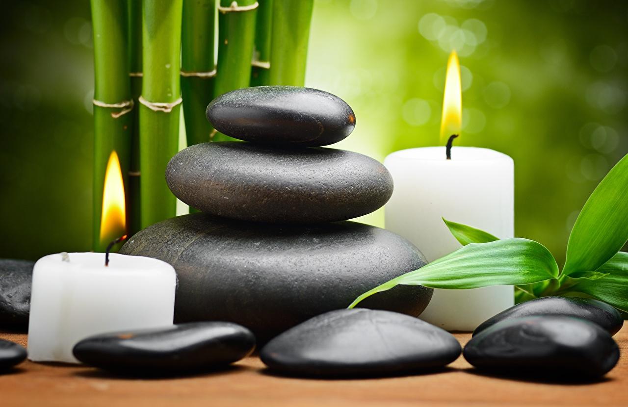 1280x830 Wallpaper Spa Bamboo Stones Candles Closeup
