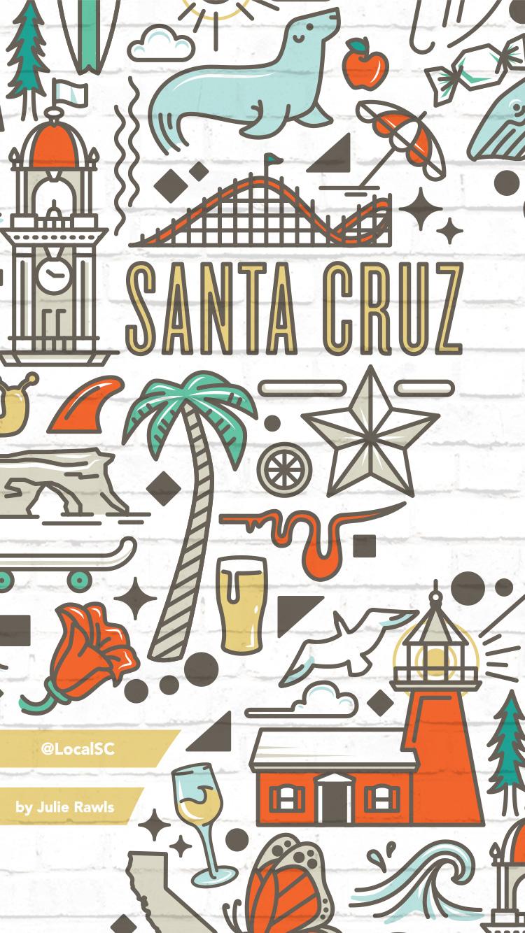750x1334 Free Beach Wallpaper Icon. Local Santa Cruz