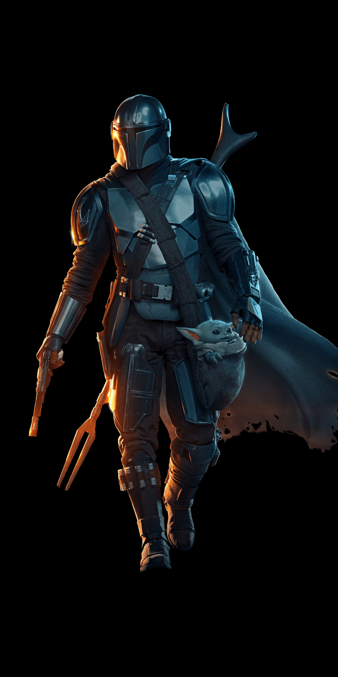 1080x2160 The Mandalorian Wallpaper 4K, The Child, Baby Yoda, Season Black Background, Black Dark