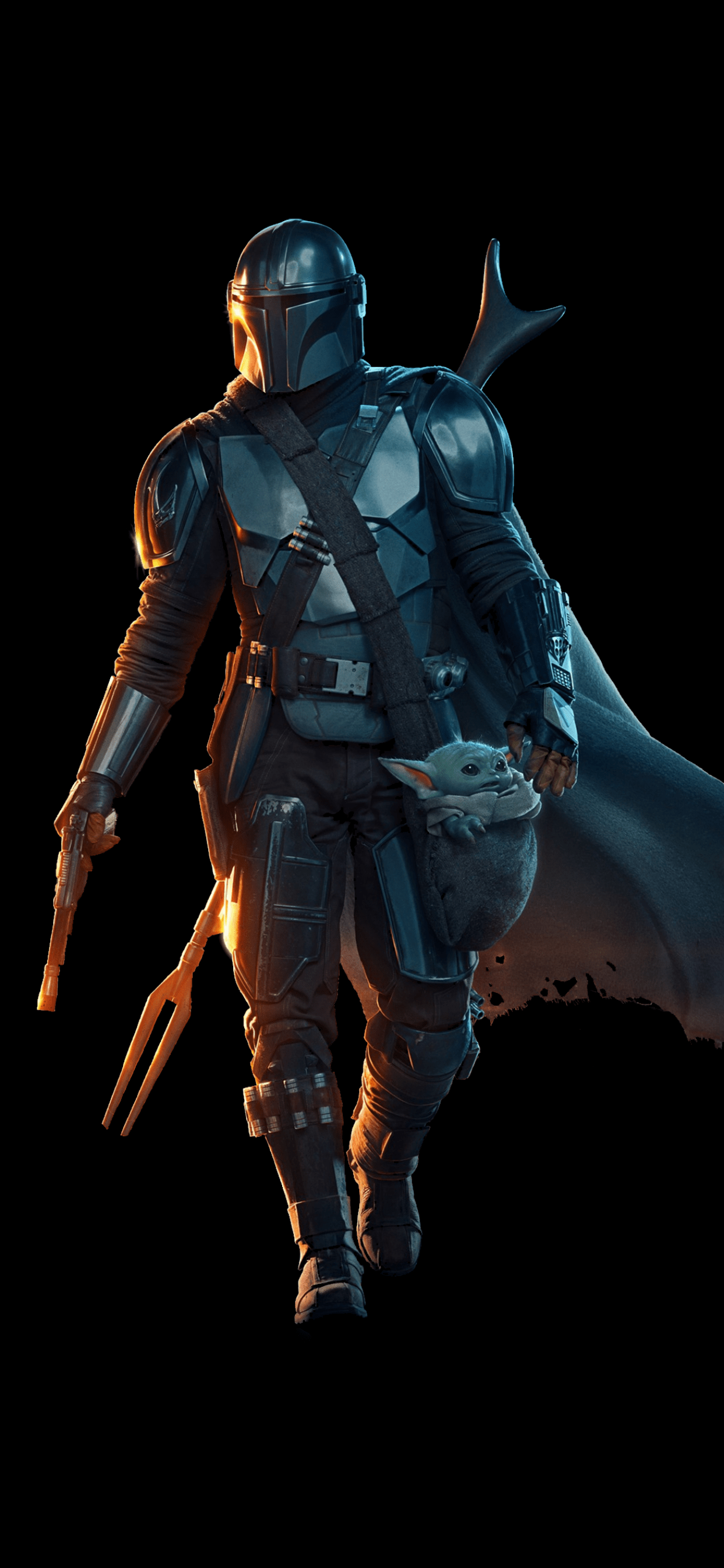1242x2688 The Mandalorian Wallpaper 4K, The Child, Baby Yoda, Season Black Background, Black Dark