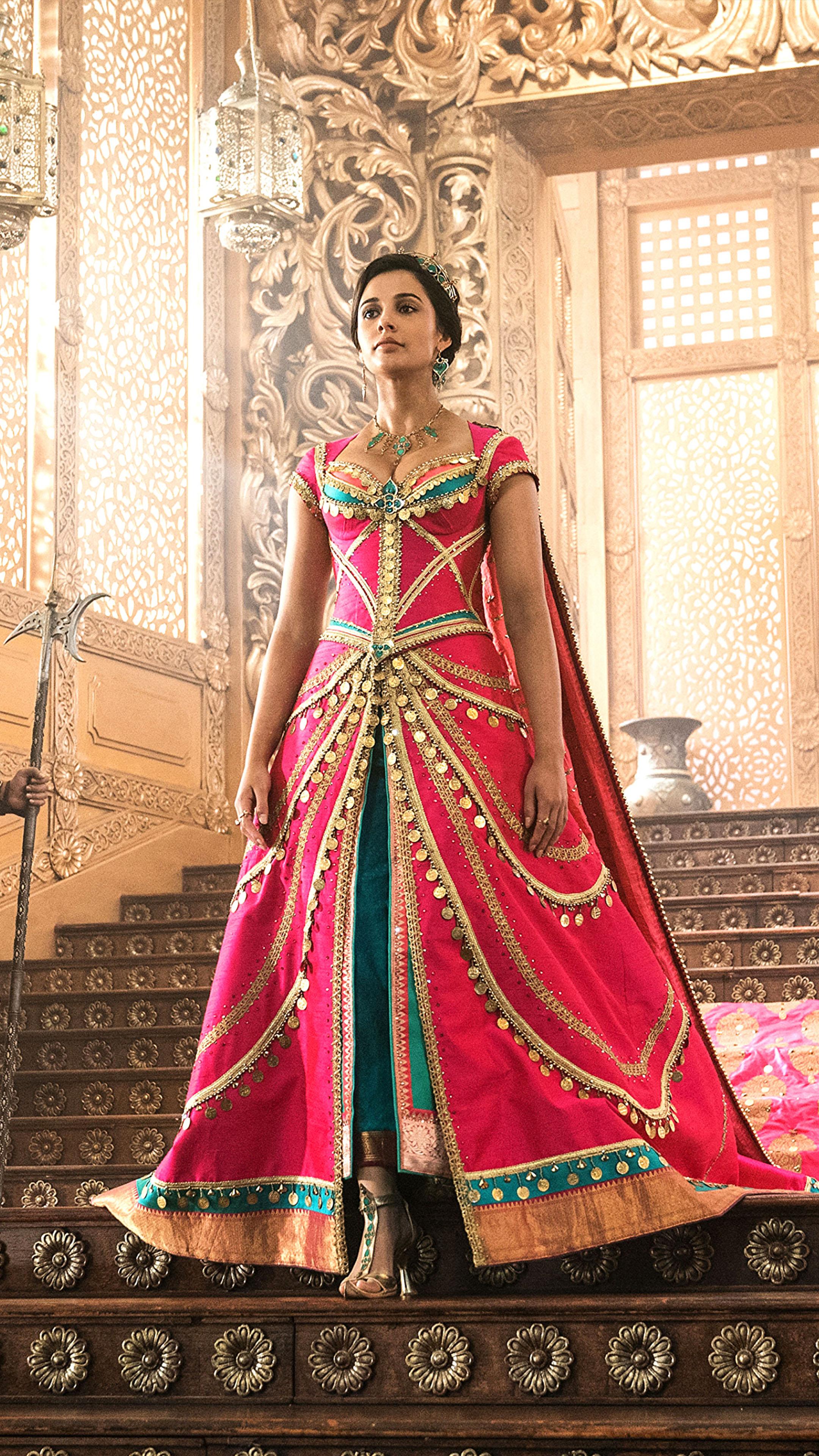 2160x3840 Princess Jasmine In Aladdin (Naomi Scott) 4K Ultra HD Mobile Wallpaper