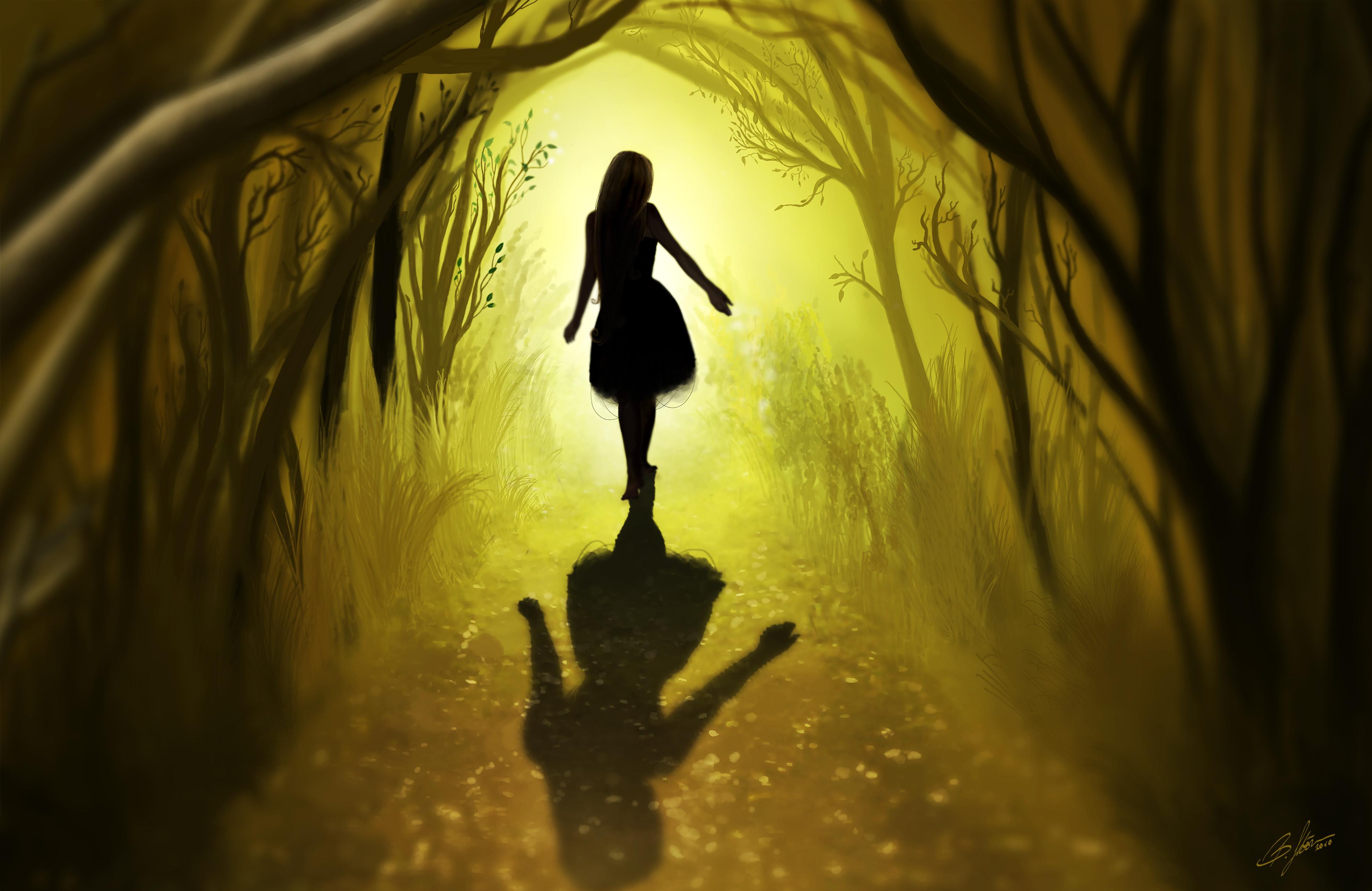 Сладостная тень. Тень девушки. Девочка в лесу. Силуэт девушки в лесу. Девушка тень арт.