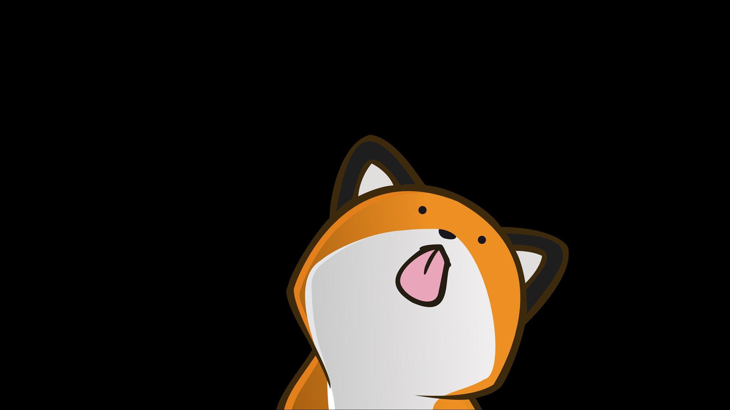 2560x1440 Download Wallpaper, Download 2560x1440 vector funny stupidfox black background foxes Animals HD Wallpaper, Hi Res Animals Wallpaper, High Definition Wallpaper