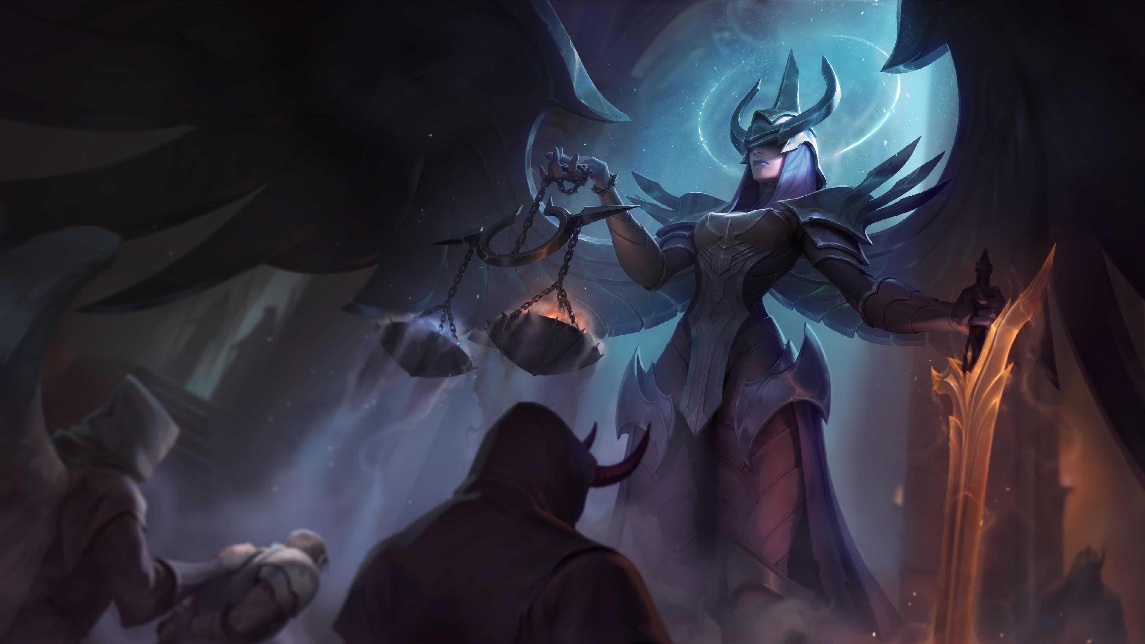 3840x2160 Judgement Kayle Splash Art New Update LoL 8K Wallpaper
