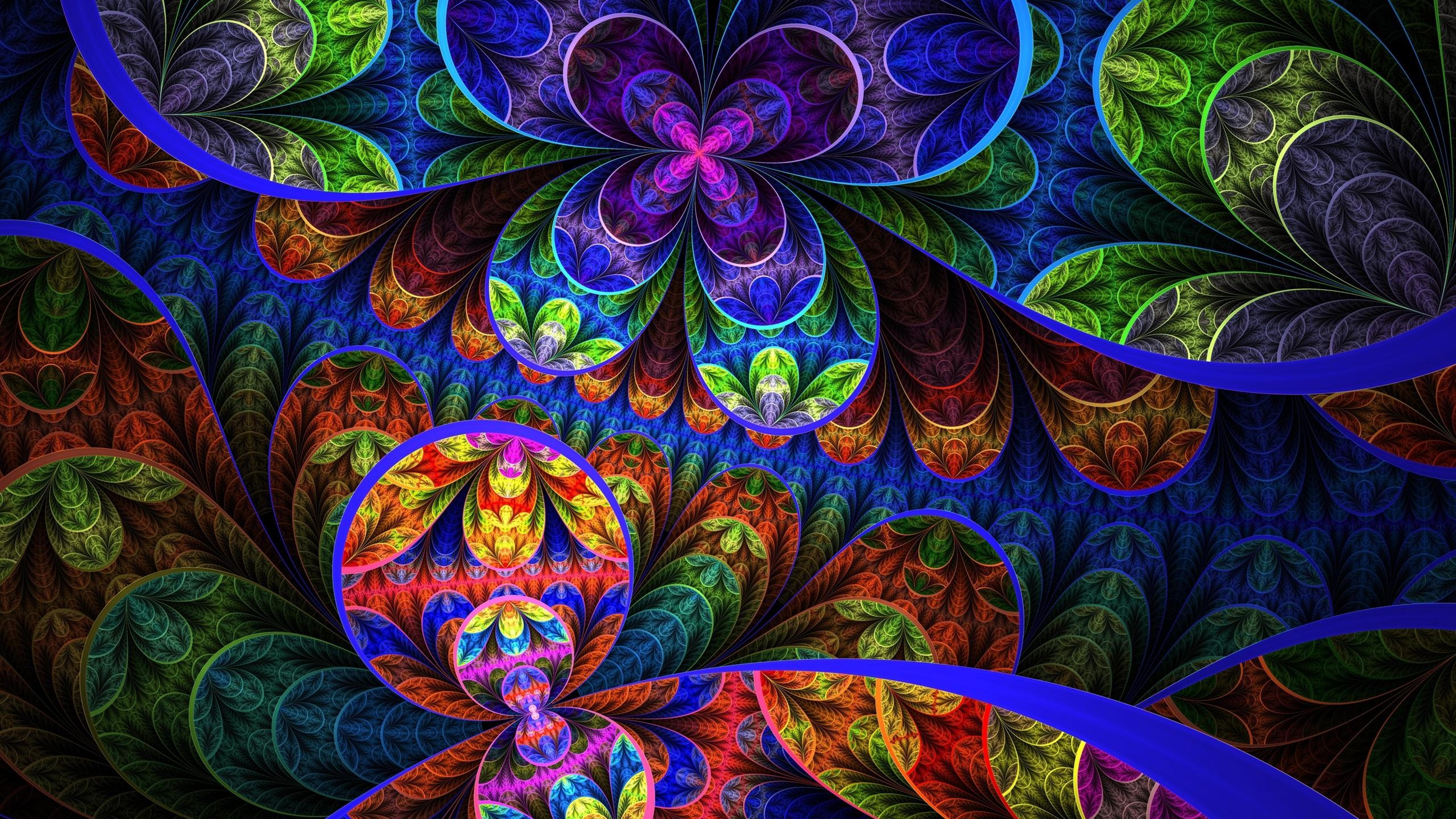 5120x2880 Colorful fractal flowers