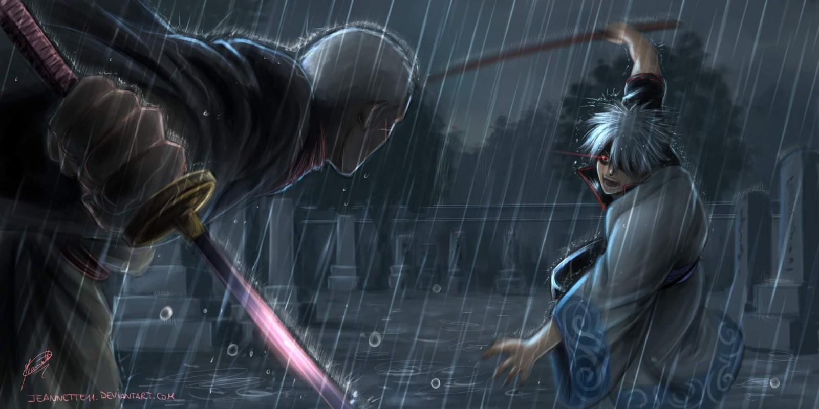 1600x800 Gintama, Sakata Gintoki, darkness, screenshot, computer wallpaper, fictional character, special effects. Mocah HD Wallpaper