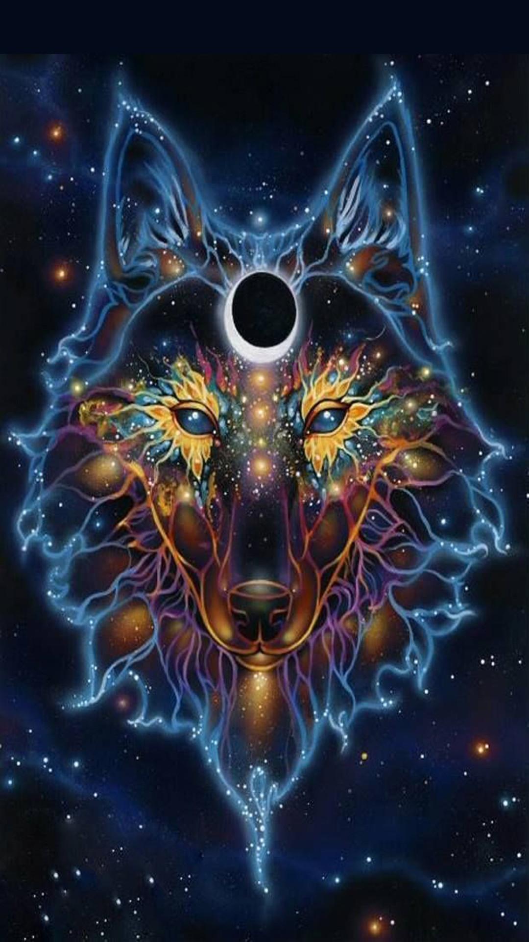 1080x1920 Dream Catcher Wolf Wallpaper