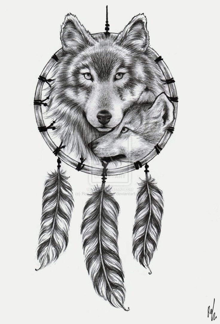 736x1086 Wolf Dreamcatcher tattoo design by RozThompsonArt. Dream catcher tattoo design, Wolf dreamcatcher tattoo, Wolf tattoo design