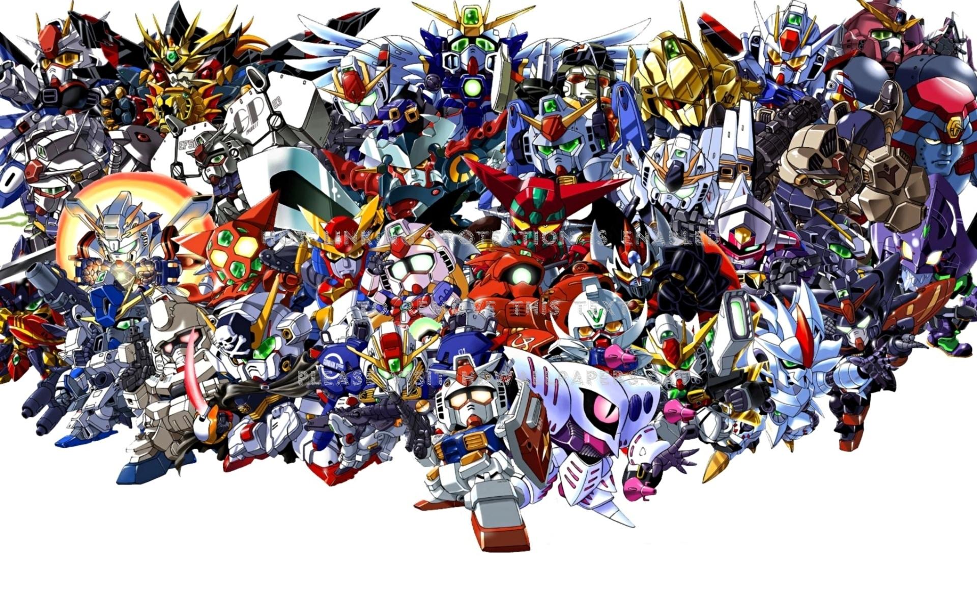1920x1200 Gundam Cross Over Group Deformed Mecha Sd Robot Wars All Robots HD Wallpaper