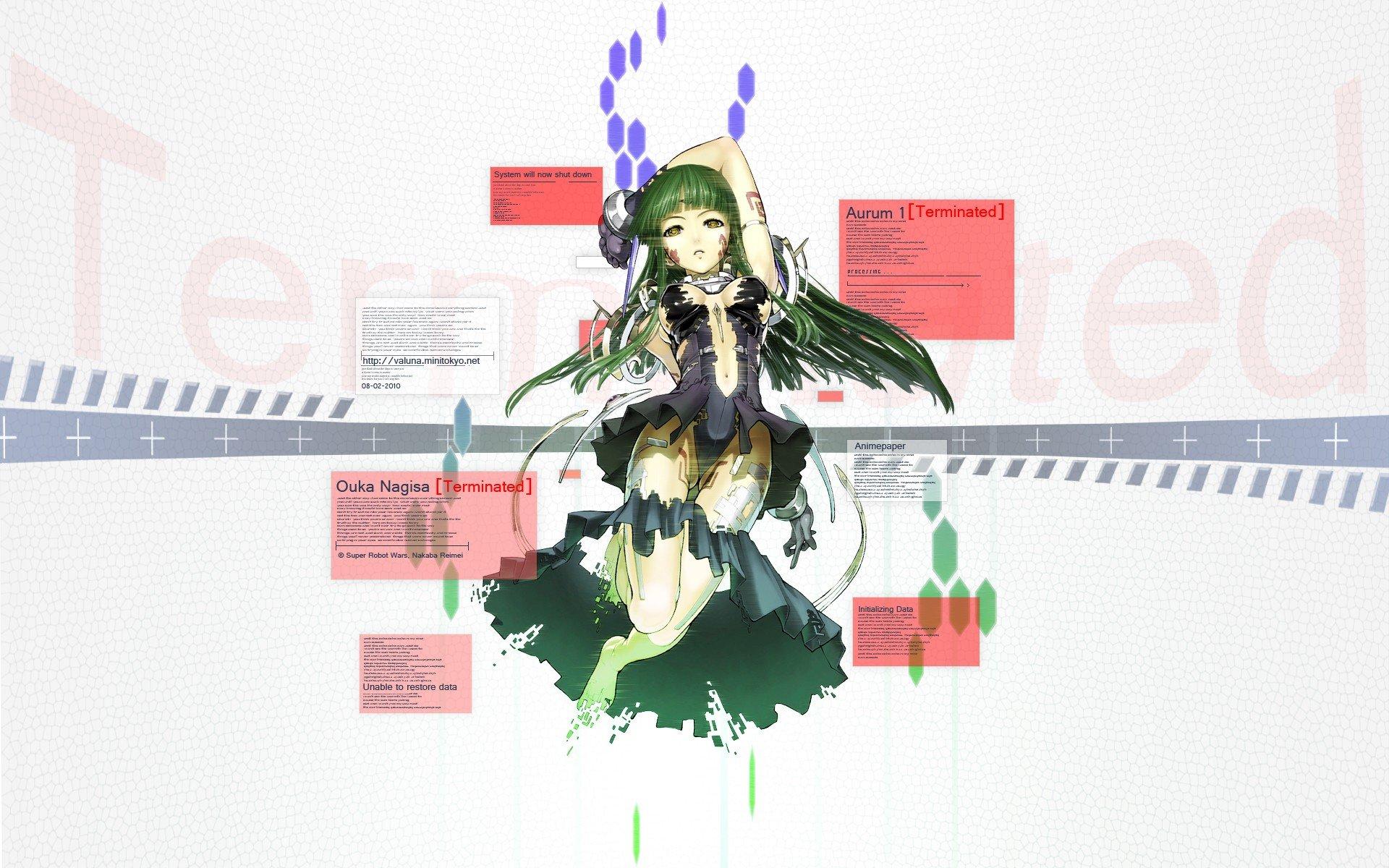 1920x1200 anime, Anime girls, Green hair, Super Robot Wars, Nagisa Ouka Wallpaper HD / Desktop and Mobile Background