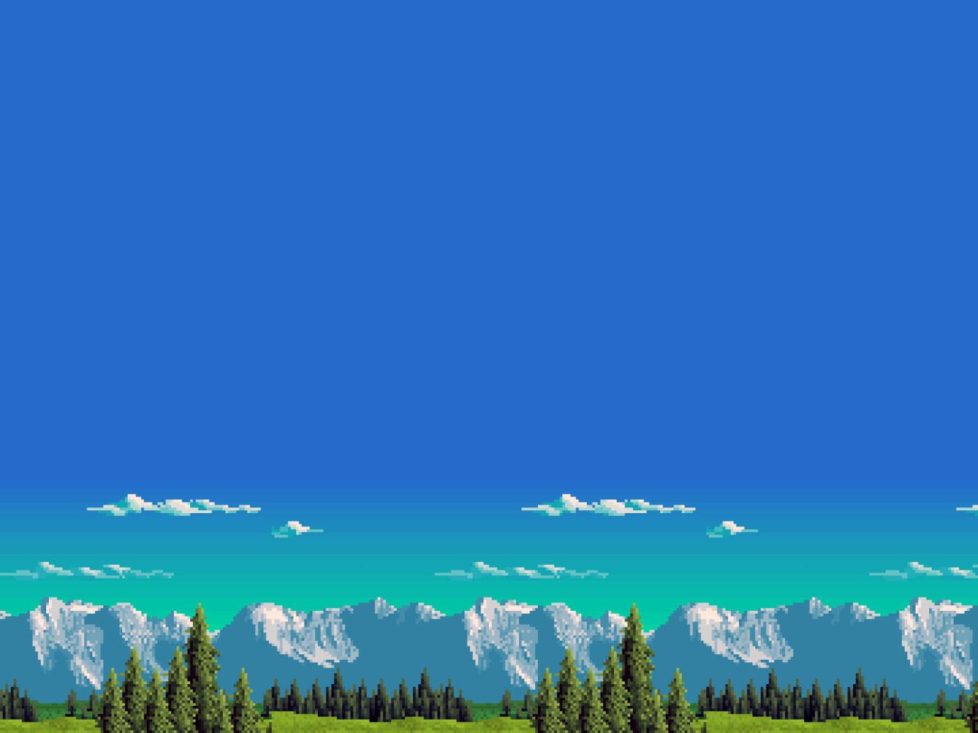 1400x1050 Wallpaper Mountains And Trees Painting, Pixel Art, 8 Bit • Wallpaper For You HD Wallpaper For Desktop & Mobile