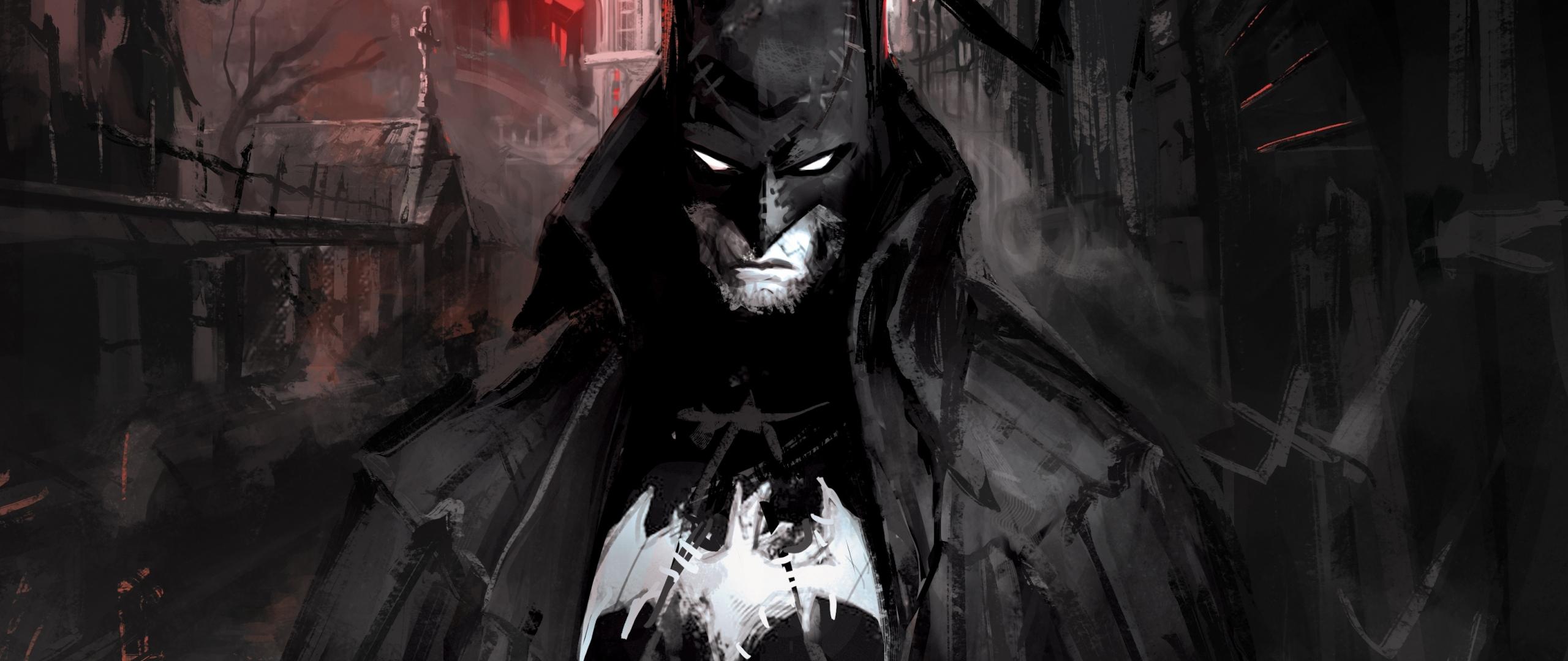 2560x1080 Download 2560x1080 wallpaper batman of gotham, paint, art, dual wide, widescreen, 2560x1080 HD image, background, 19779