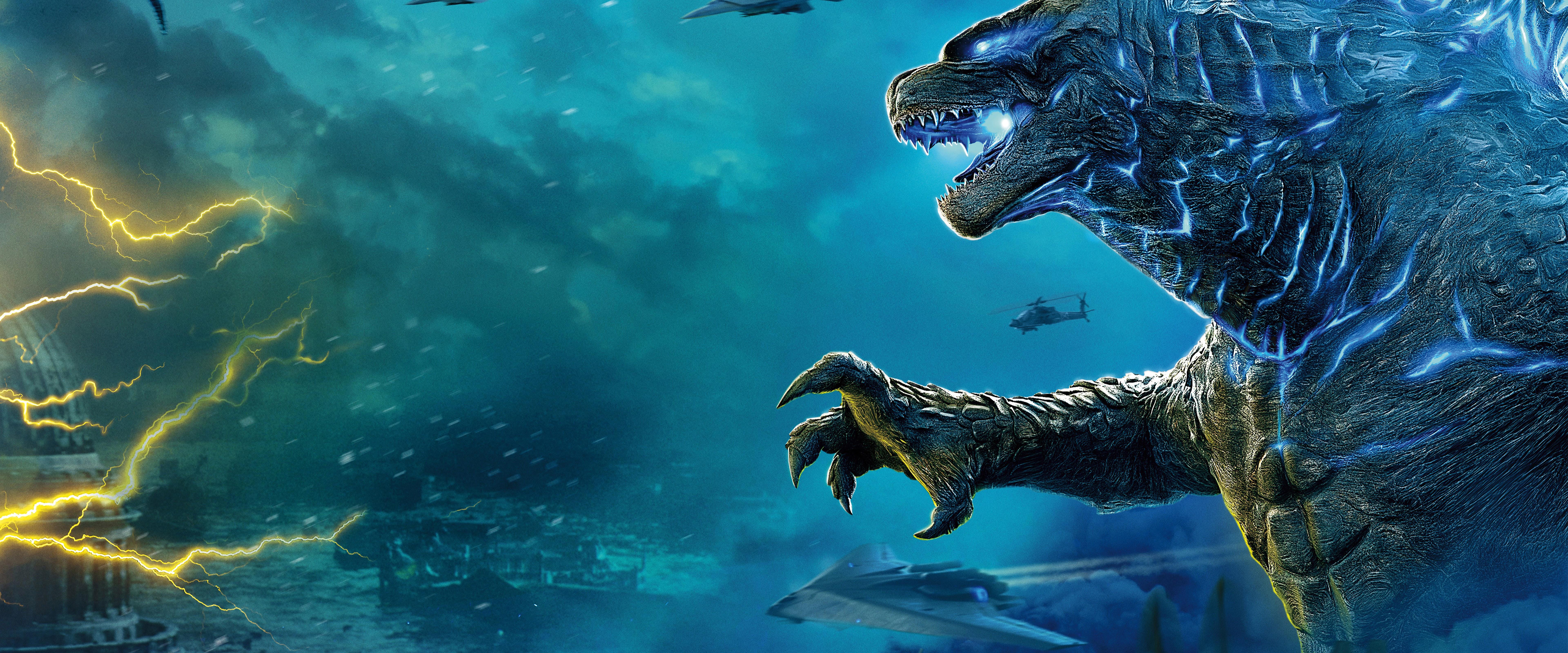 7680x3199 Godzilla King Of The Monsters Wallpaper