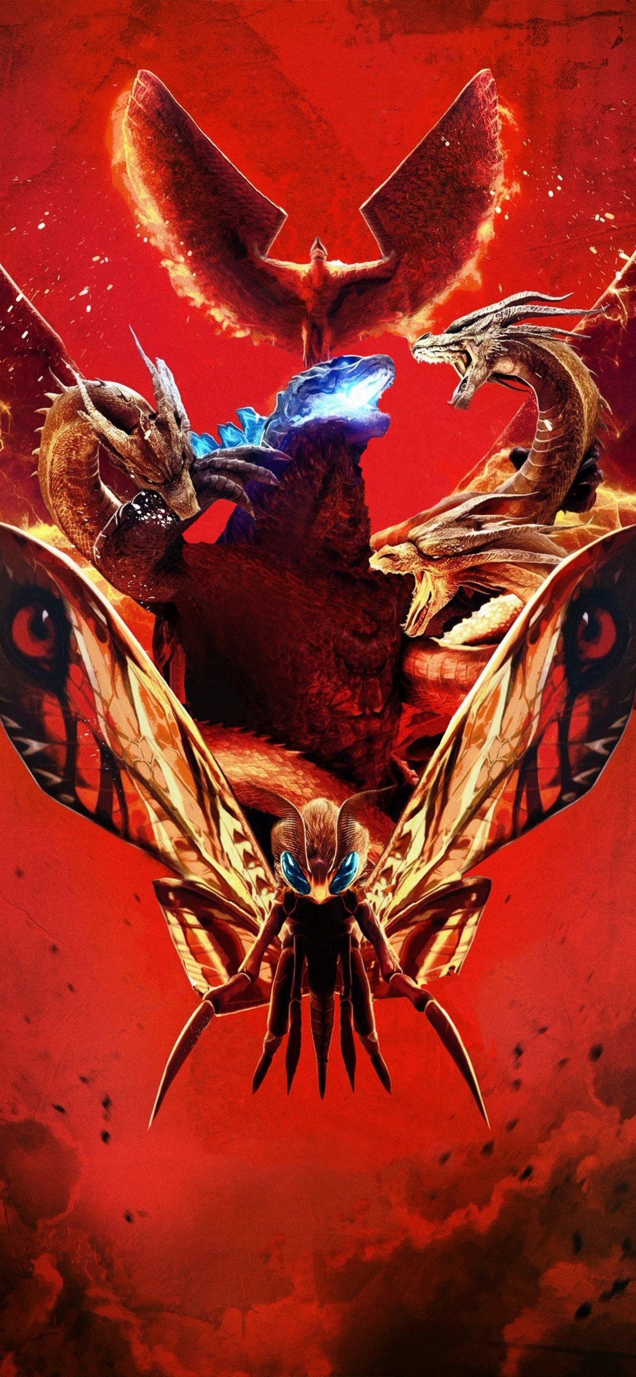 1242x2688 poster godzilla king of the monsters iPhone 11 Wallpaper Free Download