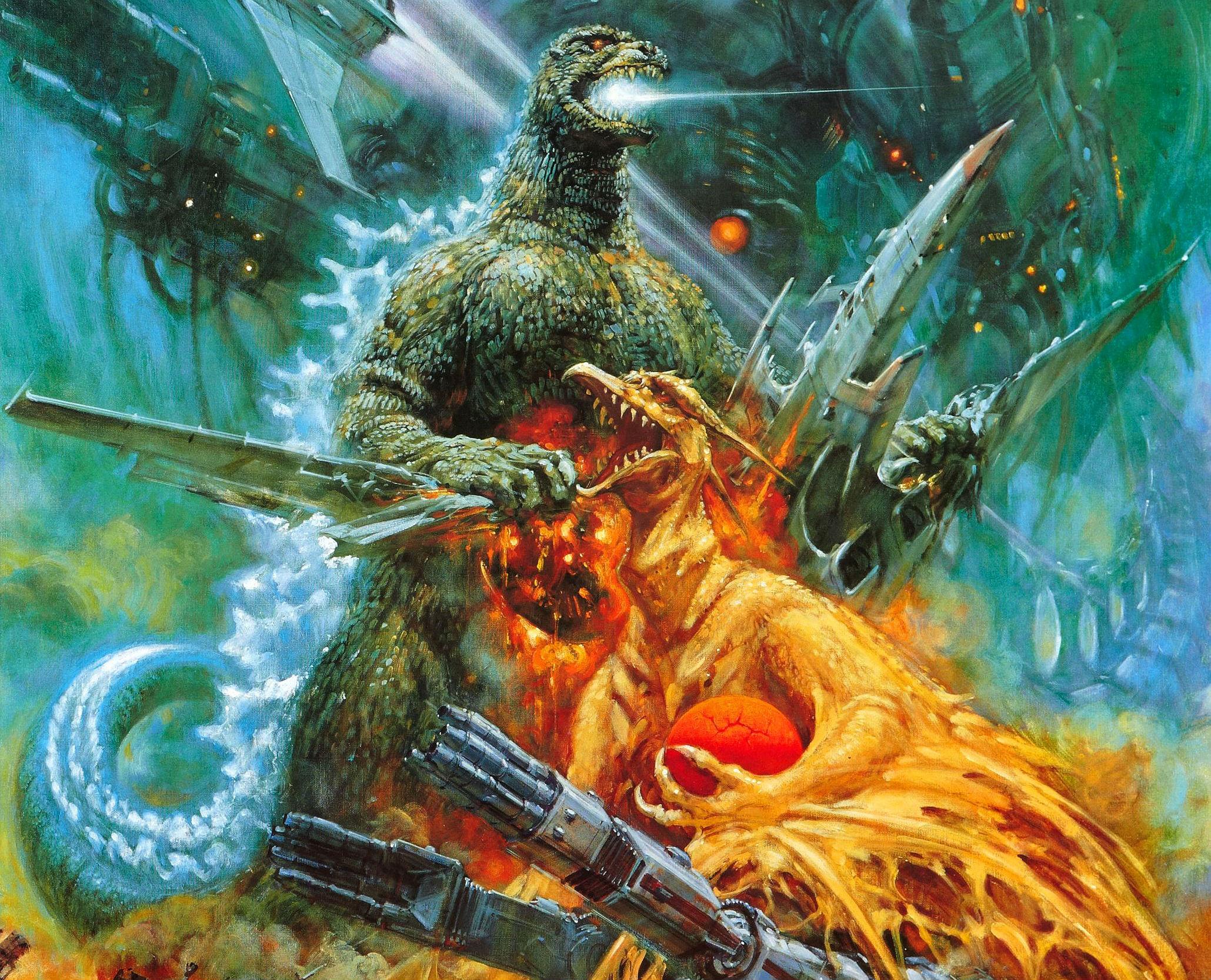 2059x1667 godzilla, Sci fi, Fantasy, Action, Dinosaur, Monster, Battle Wallpaper HD / Desktop and Mobile Background