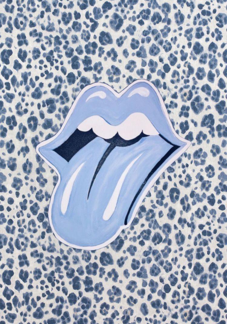 750x1071 blue rolling stones with cheetah print. Preppy wallpaper, Baby blue wallpaper, Blue aesthetic pastel