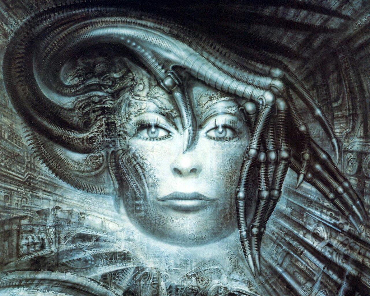 1280x1024 Hr Giger Biomechanical Face HD Wallpaper