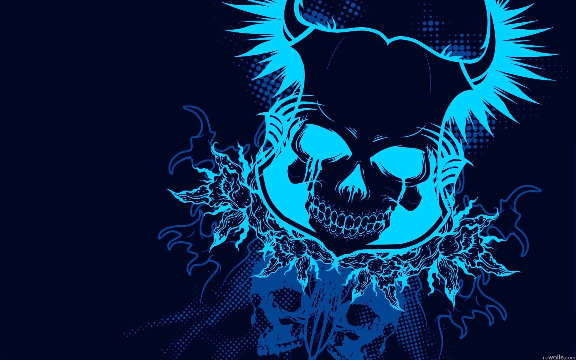 1920x1200 Blue Skull iPhone Wallpaper