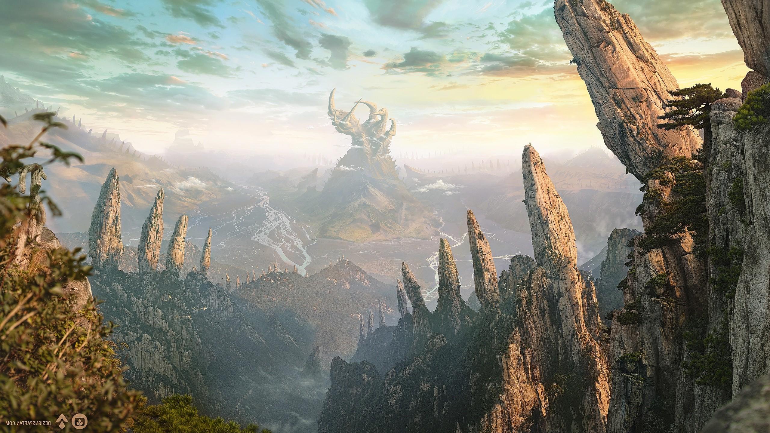 2560x1440 fantasy art artwork landscape nature mountain digital art wallpaper