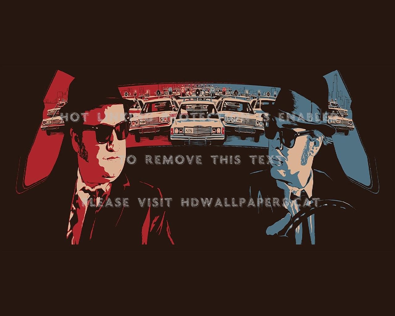1280x1024 blues brothers red cops elwood jake movies