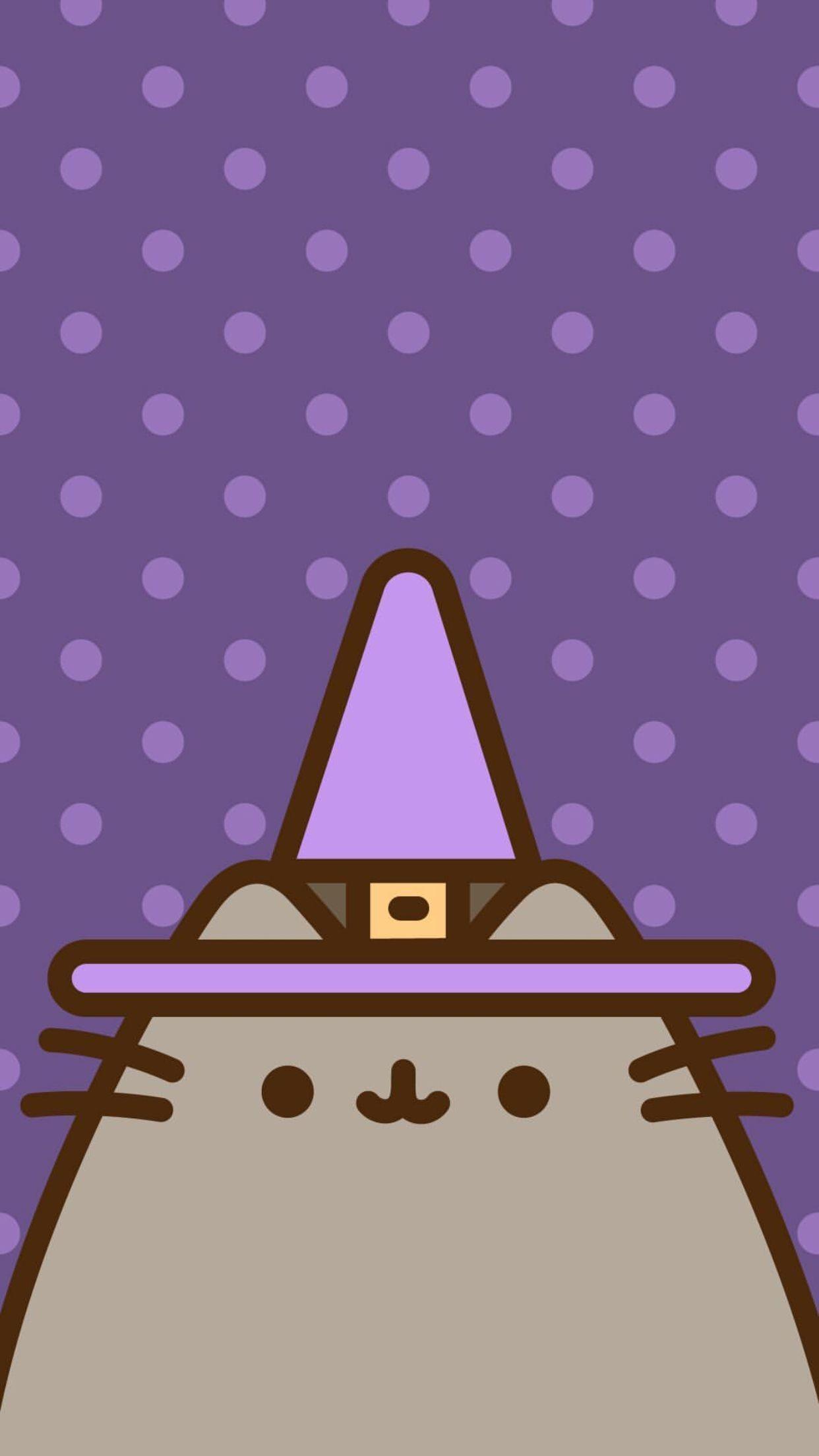1242x2208 Pusheen Halloween Wallpaper