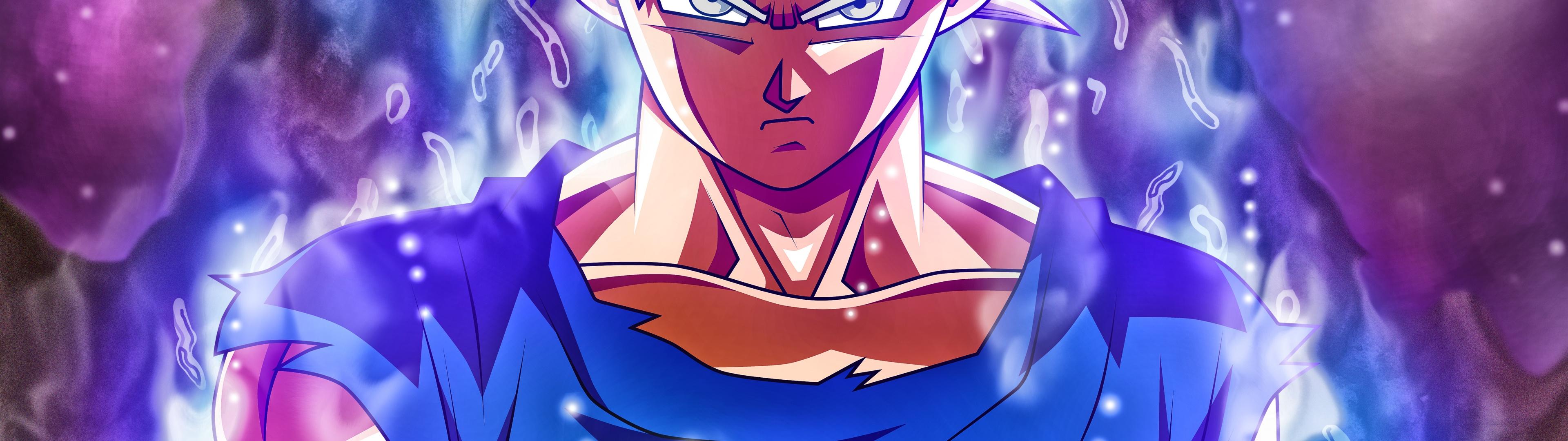 3840x1080 Goku Mastered Ultra Instinct Wallpaper 4K, Dragon Ball Super, 5K, Anime