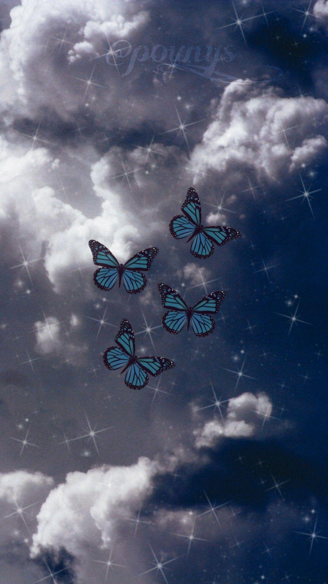 1080x1920 ✨ Butterfly Blue ✨. Butterfly wallpaper, Blue butterfly wallpaper, Mood wallpaper