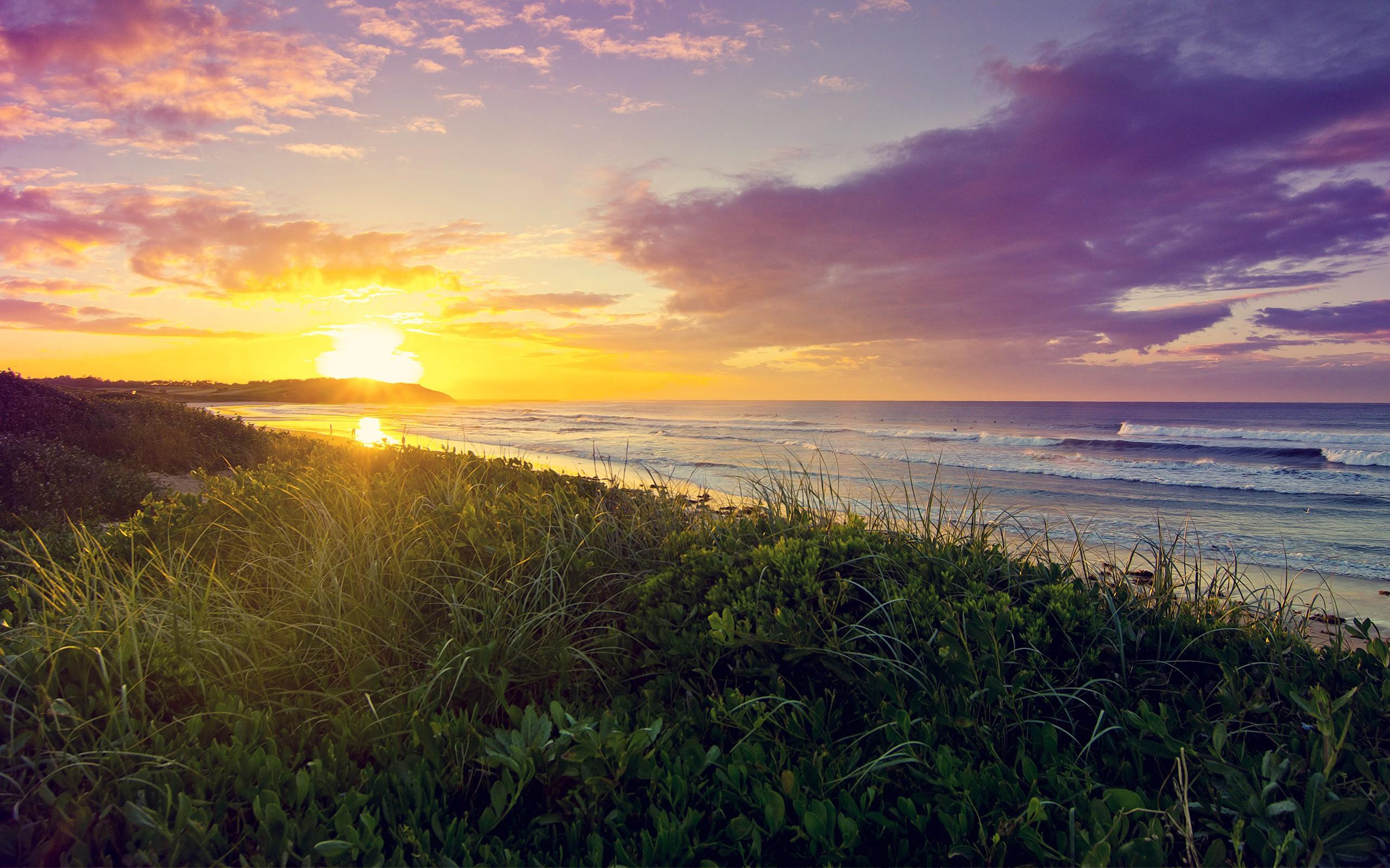 2560x1600 Sunrise Beach HD Nature, 4k Wallpaper, Image, Background, Photo and Picture