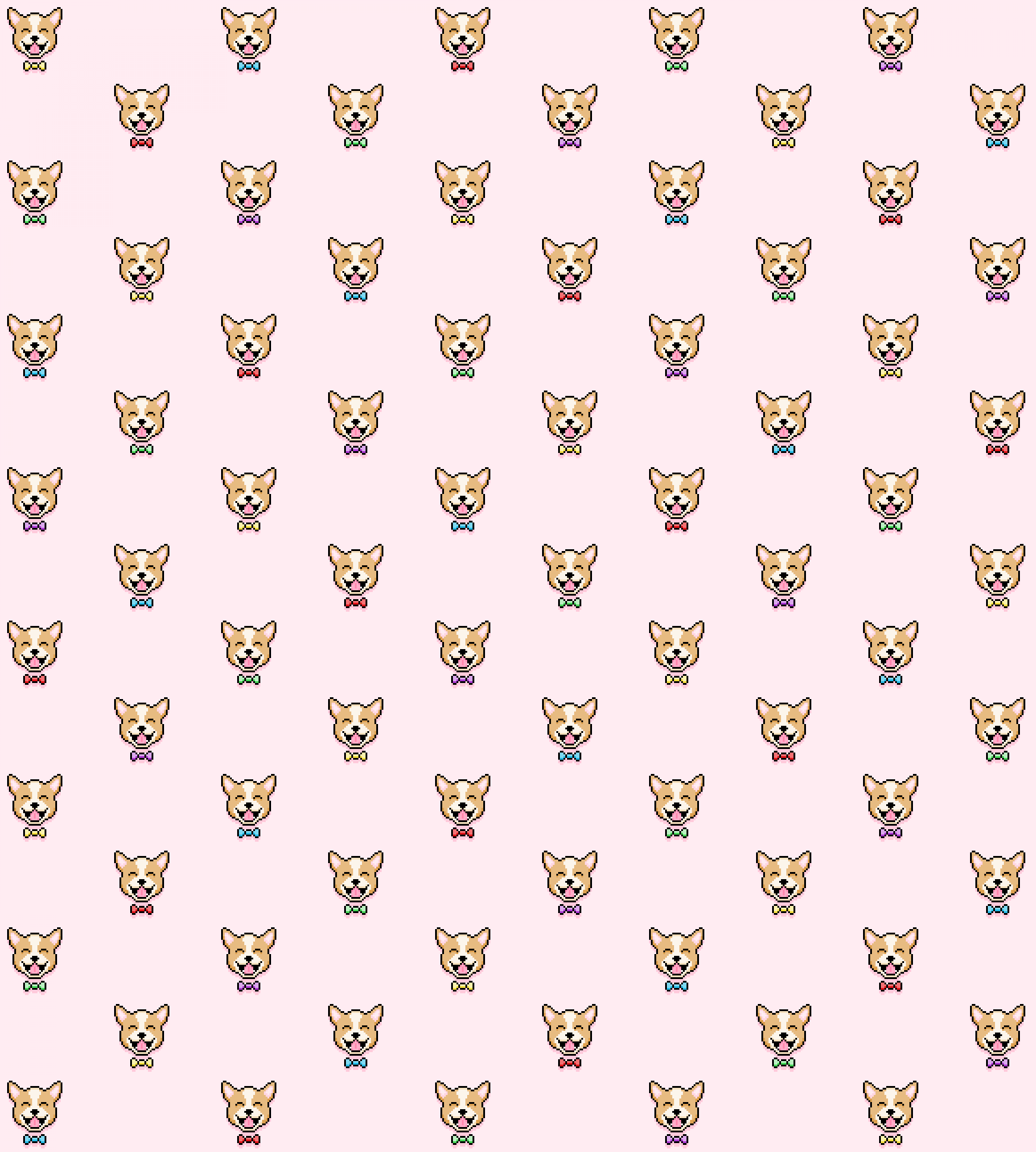 1743x1938 Corgis and Bow Ties Pixel Art Wallpaper (OC): iWallpaper